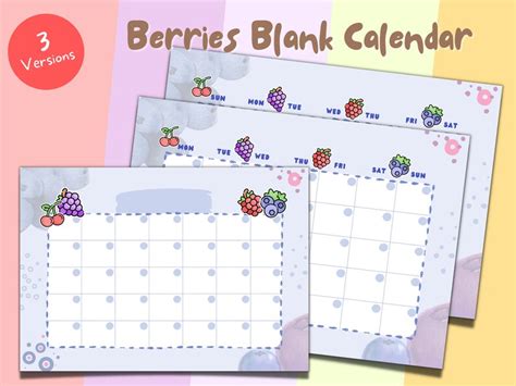 Calender, Open Cute Printable Planner, Cute Blank Calendar, Cute ...