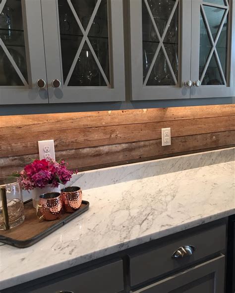 Crushing On This Reclaimed Wood Backsplash And Countertop In This