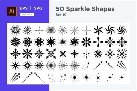 Sparkle Shape Symbol Sign V3-50 -19 Graphic by shahsoft · Creative Fabrica