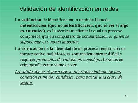 Autenticación Validación Protocolos De Seguridad