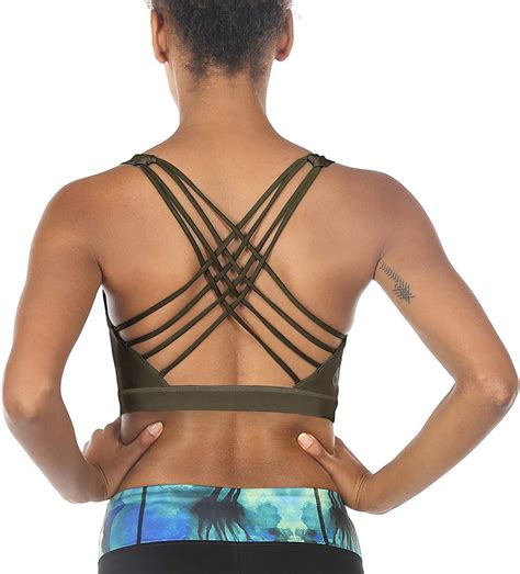 Icyzone Sports Bras For Women Activewear Strappy Padded Workout Yoga Tops Bra At Amazon Women