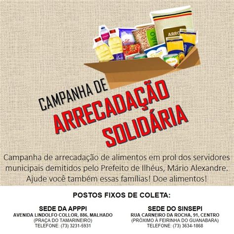 Sindicatos Lan Am Campanha De Arrecada O De Alimentos Para Servidores