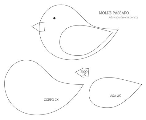 Passarinho De Feltro 42 Modelos Lindos Moldes E Passo A Passo