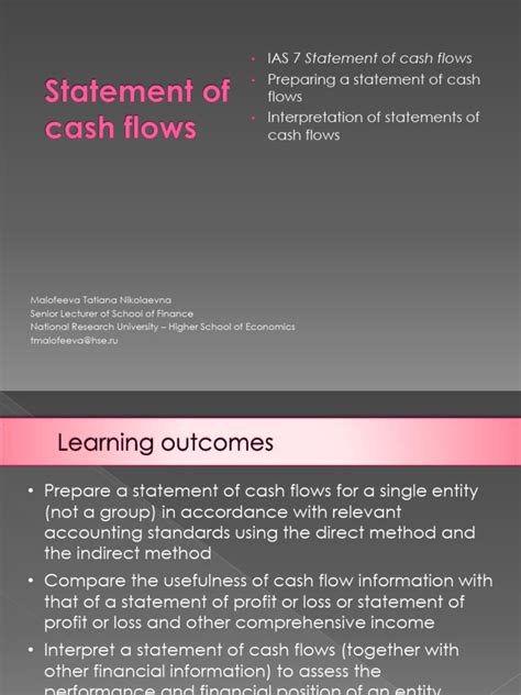 Ifrs Lecture Cash Flow For Self Srudy Pdf Expense Cash Flow Statement