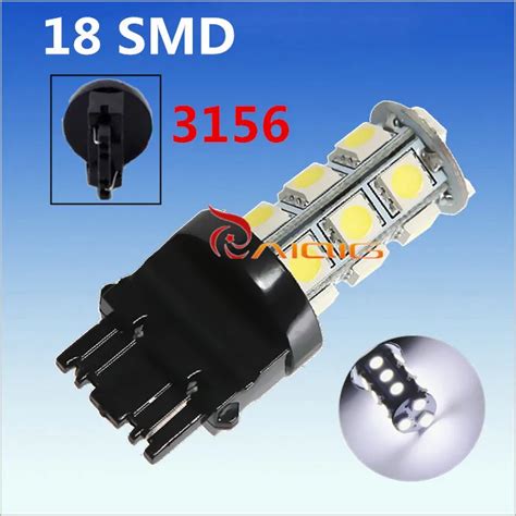 T25 3156 3056 White 18 SMD 5050 LED Bulb Lamp P27w Led Car Bulbs Turn