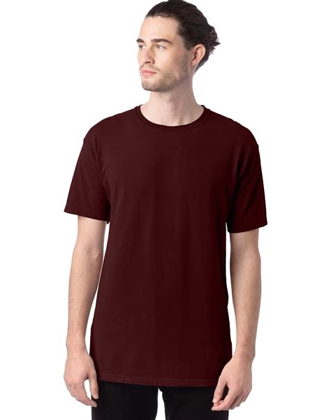 Hanes Unisex Garment Dyed Cotton T Shirt Maroon S