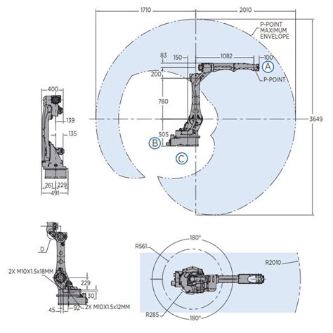 AR2010 6 Axis Robot Arm For Welding Payload 12kg Reach 2010mm Fast And