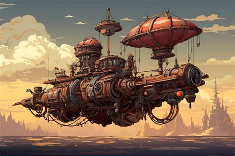 Premium AI Image | Steampunk Airship Embark on a HighFlying Adventure ...