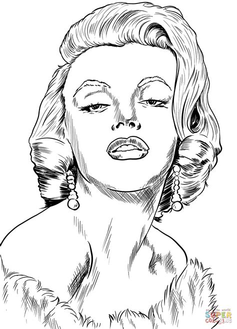 Marilyn Monroe Coloring Page Free Printable Coloring Pages