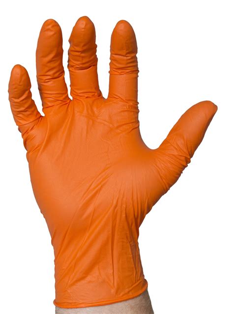 Orange Nitrile Gloves Box100 At Call Safety