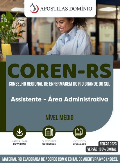 Apostila COREN RS 2023 Assistente Área Administrativa Apostilas