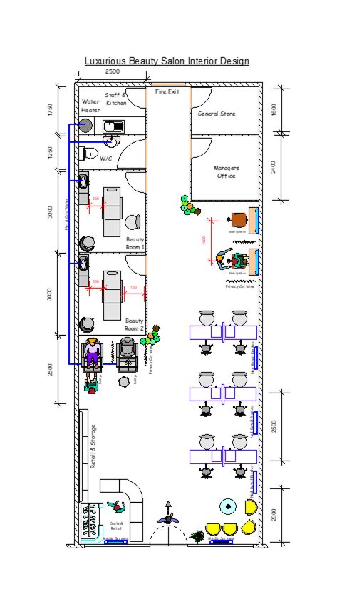 Picture Showing A 2D Salon Floor Plan Created By Inspiring Salons