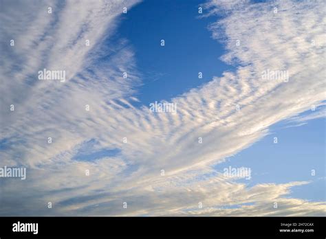 Altocumulus stratiformis undulatus middle-altitude cloud formation ...