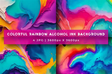 Colorful Rainbow Alcohol Ink Backgrounds Graphic By Srempire Creative