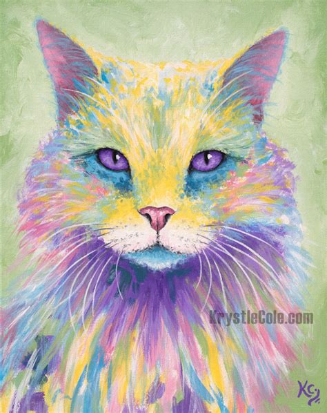 Long-haired Cat Art Cat Portrait. Nebelung Kitty Cat Print on CANVAS or ...