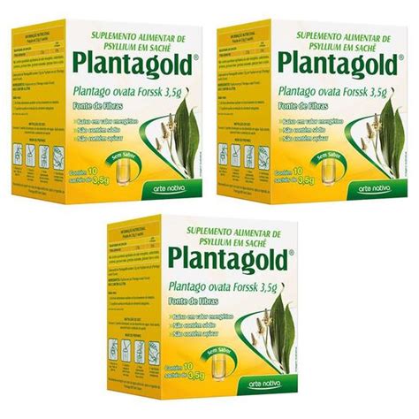 Planta Gold Psyllium Plantago Ovata Rico Em Fibras Sem Sabor Sach S