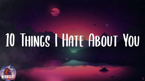 Leah Kate 10 Things I Hate About You Lyrics Youtube