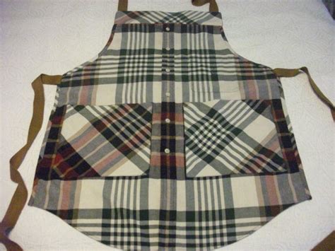 Apron Repurposed From Man S Shirt Recycled Mens Shirt Upcycle