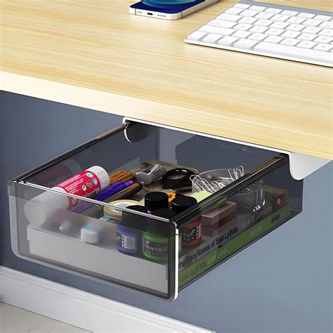 Svnnelp Under Desk Table Drawer Storage Organizer Slide Outattachable