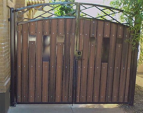 Decorative Iron And Composite Gate Wrought Iron Garden Gates Wood Gate Entrance Gates Design