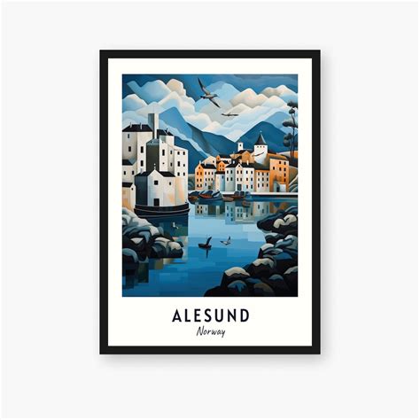 Alesund Travel Print Alesund Norwegen Reisegeschenk Druckbare Stadt