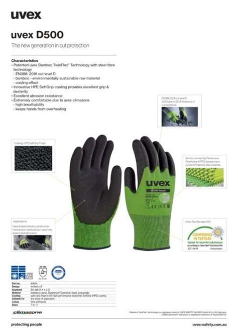 Uvex D500 Foam Gloves Protecta Vision Australia