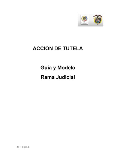 Guia Accion De Tutela V Accion De Tutela Gu A Y Modelo Rama Judicial