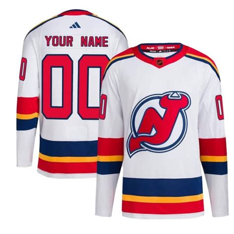 New Jersey Devils Custom Official White Adidas Authentic Youth Custom ...