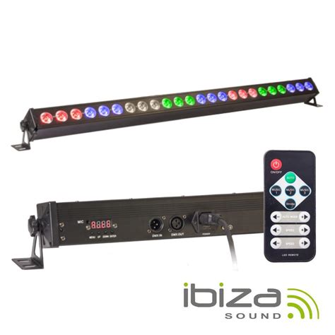 LEDBAR24 RC Barra De LEDS 24 LEDS RGBW 4W DMX Comando IBIZA Viptrónica