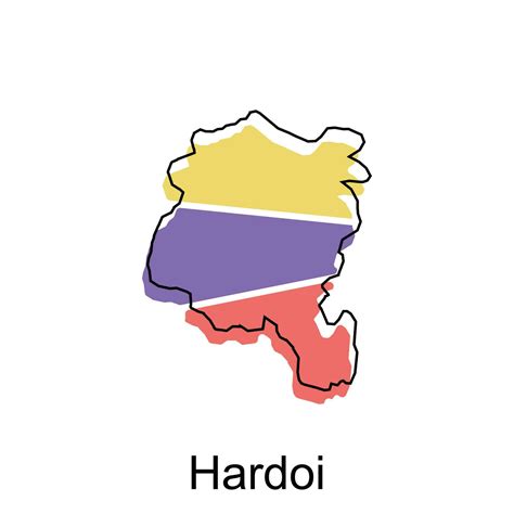 Map of Hardoi modern outline, High detailed vector illustration Design ...