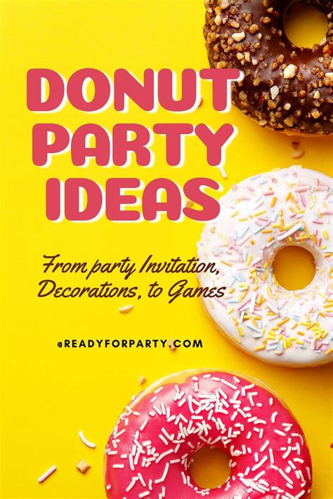 Three Donuts With Sprinkles On Them And The Words Donut Party Ideas