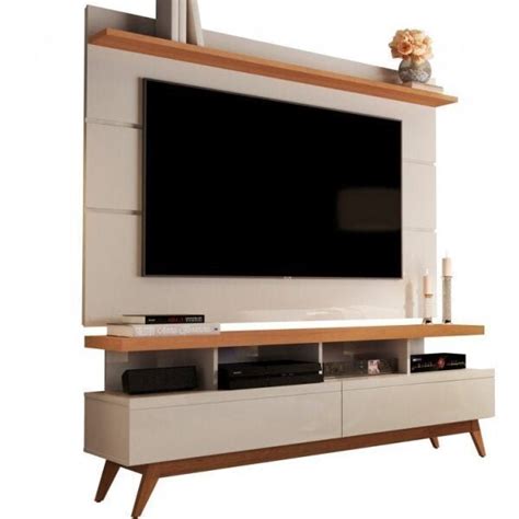 Conjunto Rack Vivare Wood e Painel para Tv até 60 Polegadas Vivare Off