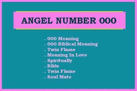 Angel Number 000 Meaning Understanding 000 Biblical Meaning Love