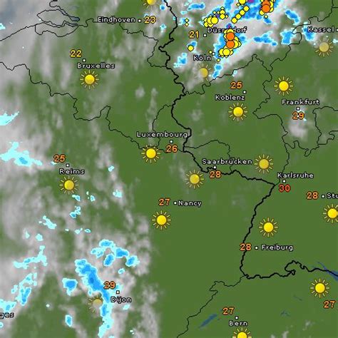 WetterRadar Regen Blitze Und Wolken Live