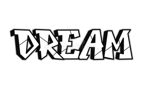 Dream Word Trippy Psychedelic Graffiti Style Letters Vector Hand Drawn