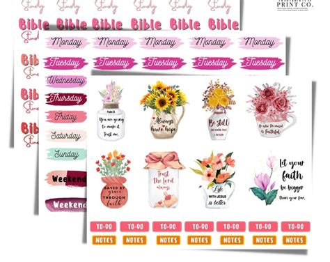 Bible Journal Stickers / Bible Study Text Stickers / Printable - Etsy