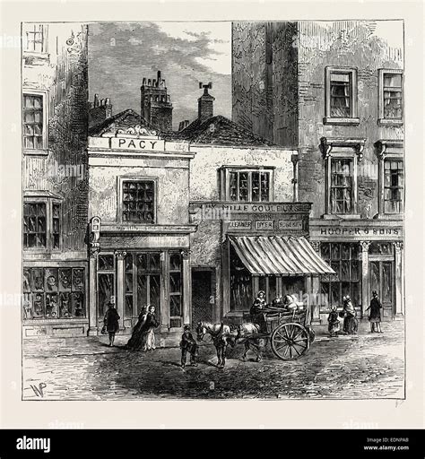 Old Houses In Holborn London Uk 19th Century Engraving Stock Photo