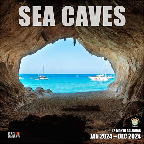 Amazon Red Ember Sea Caves Hangable Monthly Wall Calendar