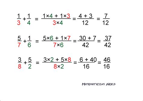 Dodawanie I Odejmowanie Ułamków Matematyczny Nerd