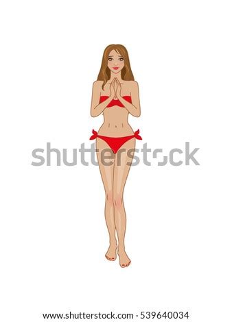 Vector Sexy Brownhaired Girl Red Bikini Stock Vector 434785678 Shutterstock