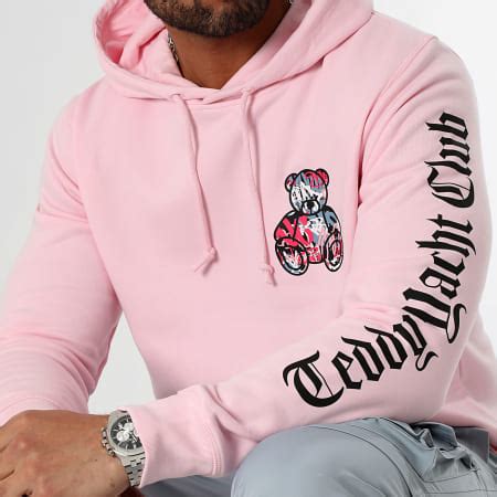 Teddy Yacht Club Sweat Capuche Essentials Art Series Pink Rose