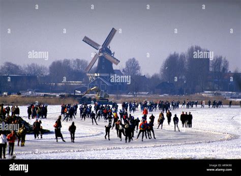 The Elfstedentocht 200 Kilometer Kilometre Ice Skating Race Along The