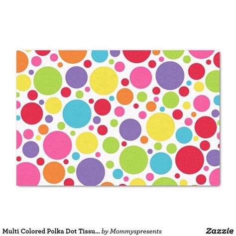 Multi Colored Polka Dot Tissue Paper | Zazzle | Custom holiday card ...