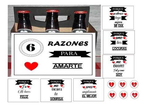 Etiquetas Cervezas 6 Razones Para Amarte Imprimible Digital 45 En