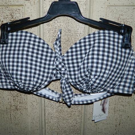 Jessica Simpson Swim Jessica Simpson Gingham Swim Bikini Top L Gg Poshmark