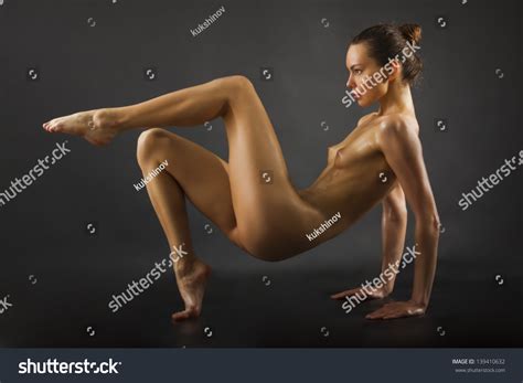 Beautiful Nude Girl Sitting On Black Stock Photo Shutterstock