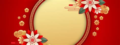 Chinese Background Vector Oriental Banner Design With Gold Red Color