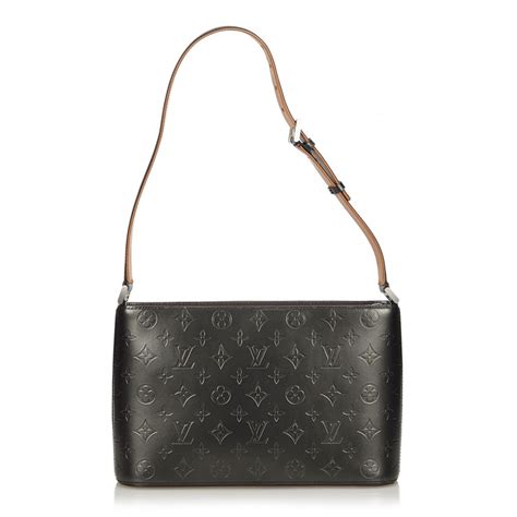 Louis Vuitton Vintage Monogram Mat Alston Bag Nero Borsa In Pelle Vernis Alta Qualità