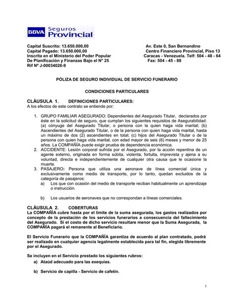 Carta De Presentacion De Servicios Funerarios