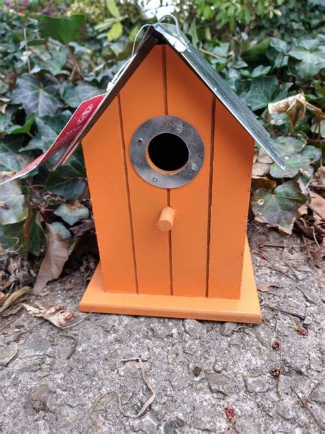 Lovely Bird Birdhouse Wren Chickadee New Orange Etsy